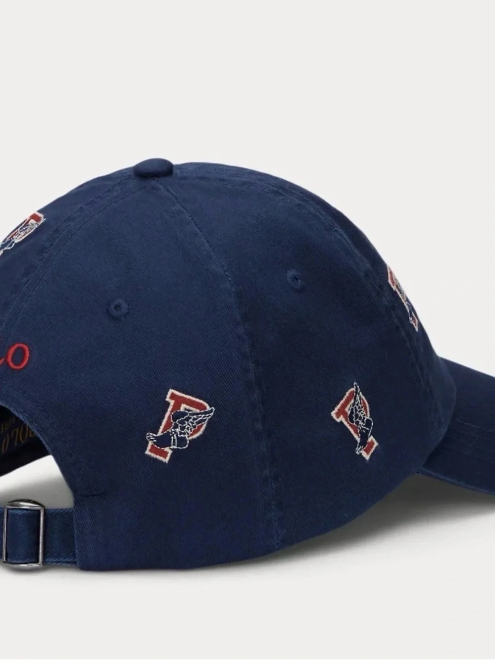 POLO RALPH LAUREN MEN'S P-WING ALL OVER LOGO TWILL CAP NAVY#710982605001-NWT